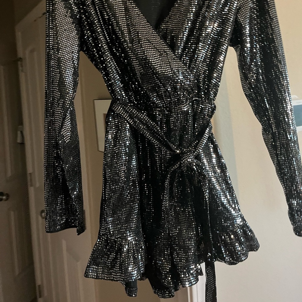 Sparkly, black, NEW, with tags, Copper Closet dress up romper!
